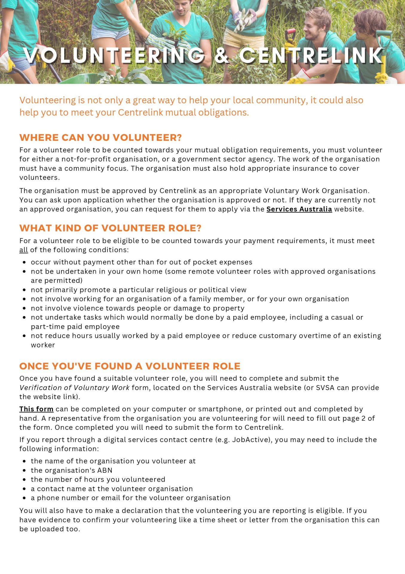 Resources for Volunteers Southern Volunteering (SA) Inc.